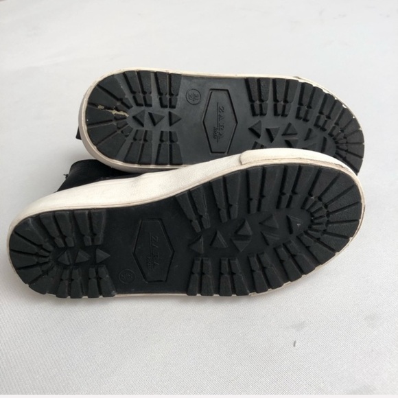 Zara black mid cut laceless pull on sneaker shoe - Picture 4 of 7